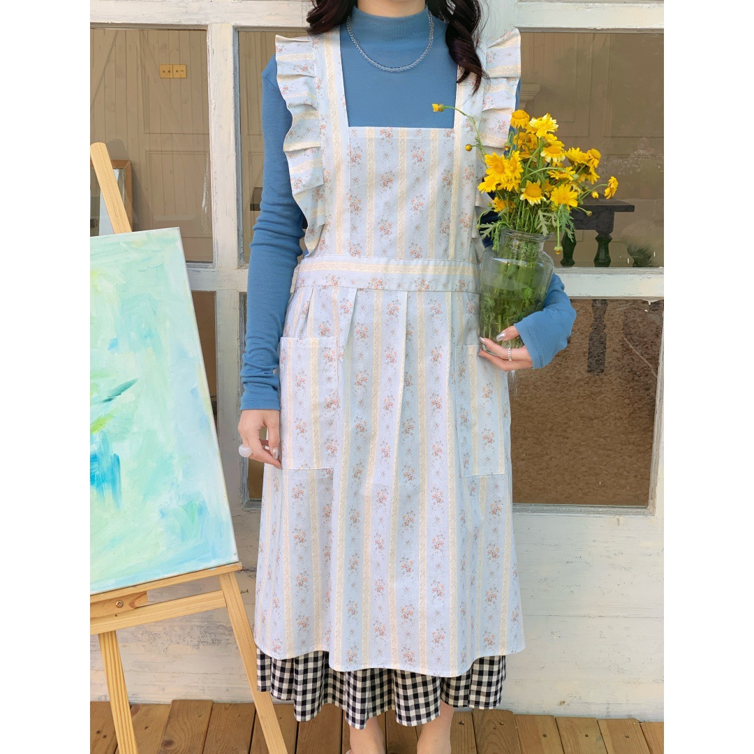 Sleeveless Floral Cotton Women - Kitchen Baking Drawing 评论和价格