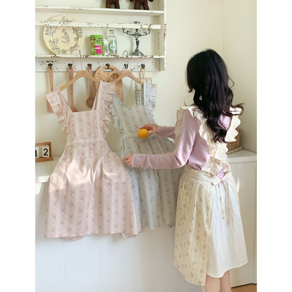 Sleeveless Floral Cotton Women - Kitchen Baking Drawing 评论和价格