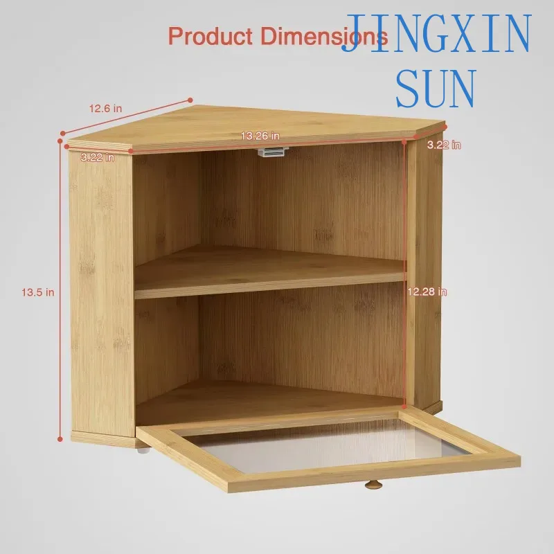 2 Tier Bamboo Corner Bread Box - Kitchen Baking Corner 评论和价格