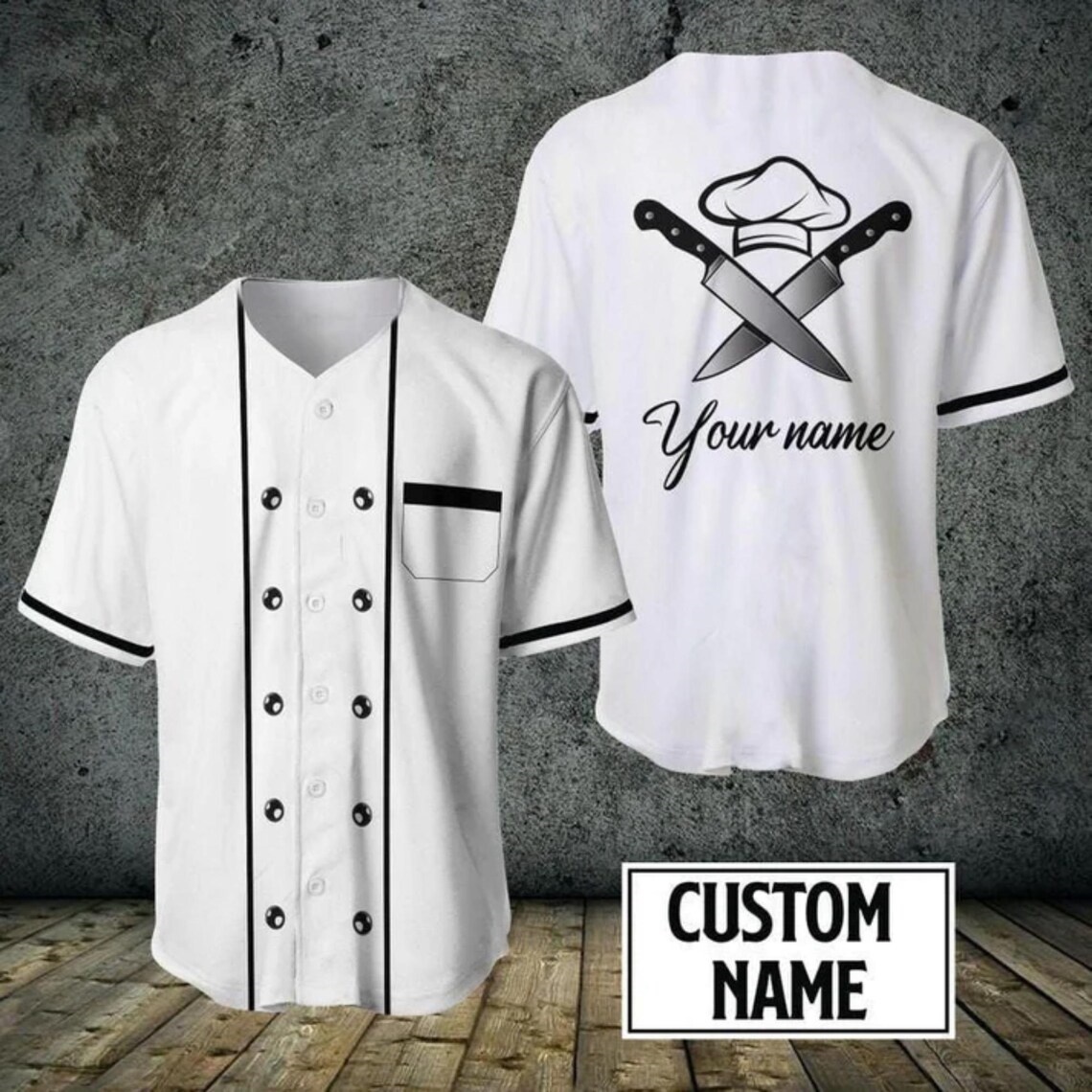 Chef Baseball Jersey Custom Na - Kitchen Up 评论和价格