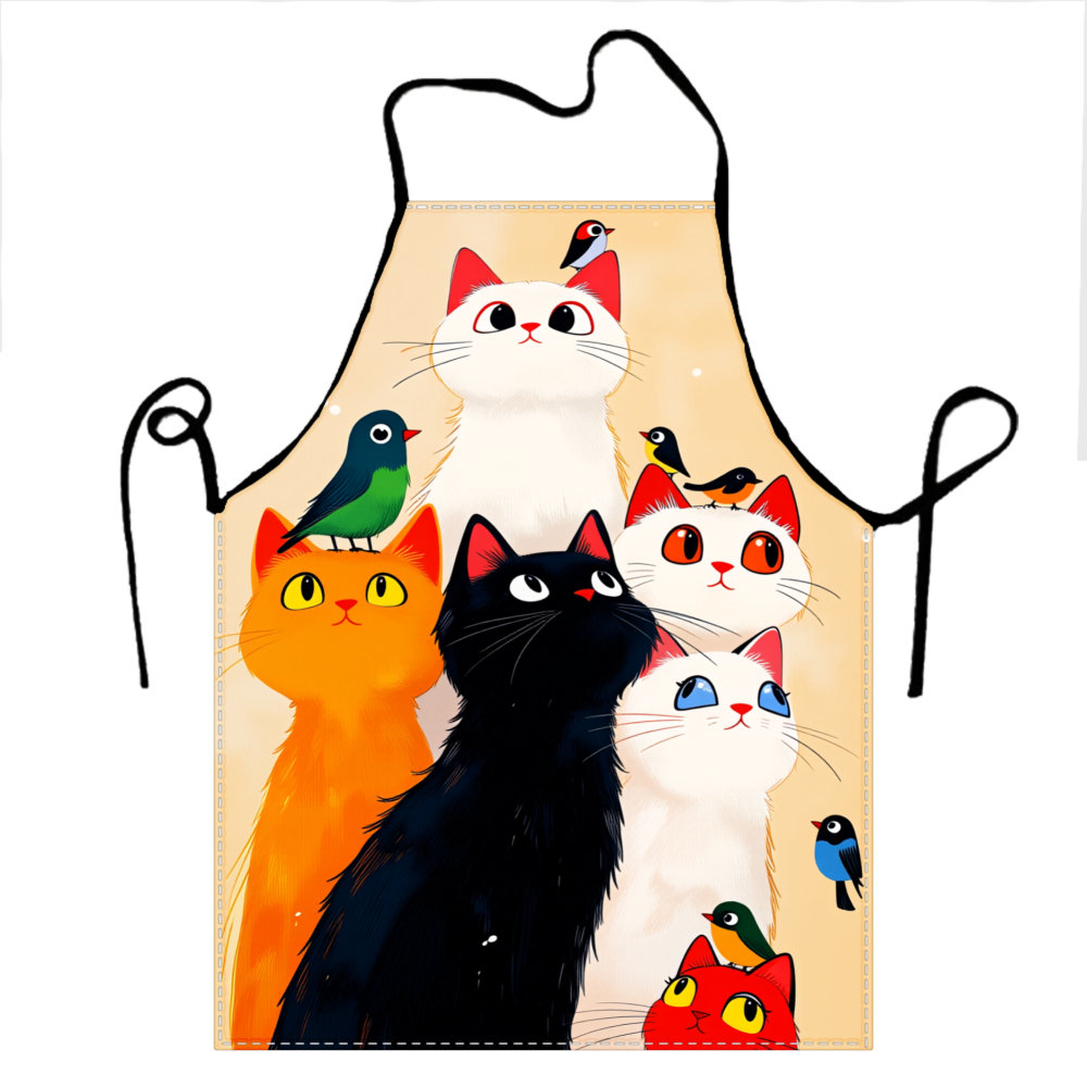 Cute Cats And Birds Apron For  - Kitchen Baking Gift Ideas 评论和价格