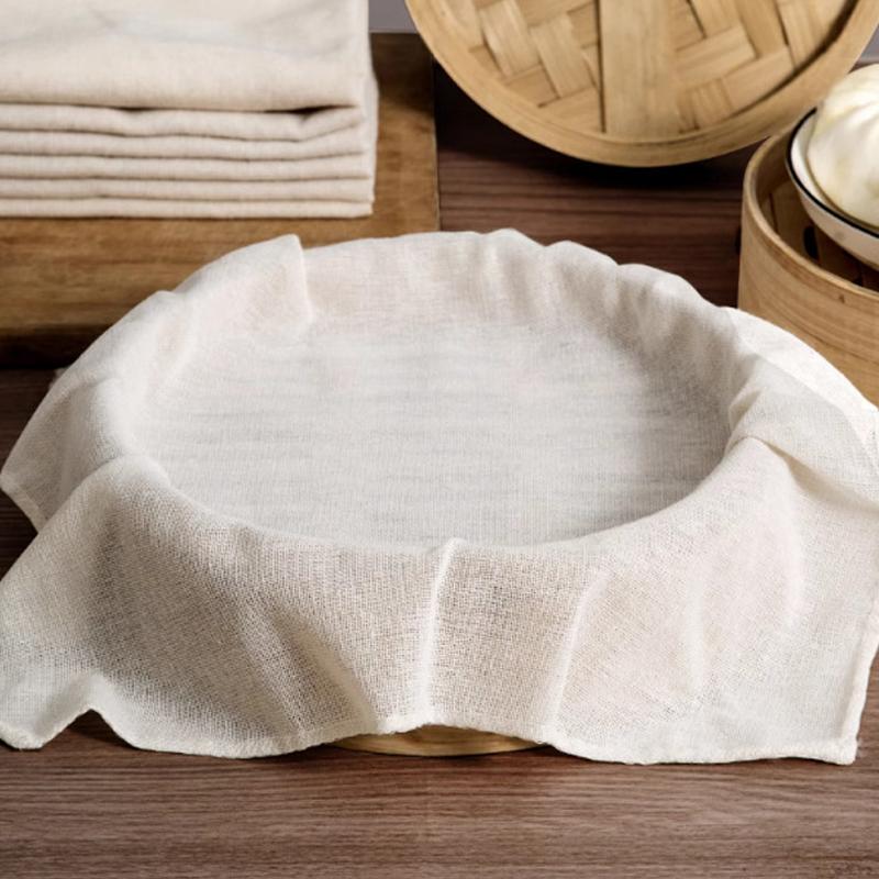3Pcs Round Pure Cotton Steamer - Kitchen Baking Mat 评论和价格