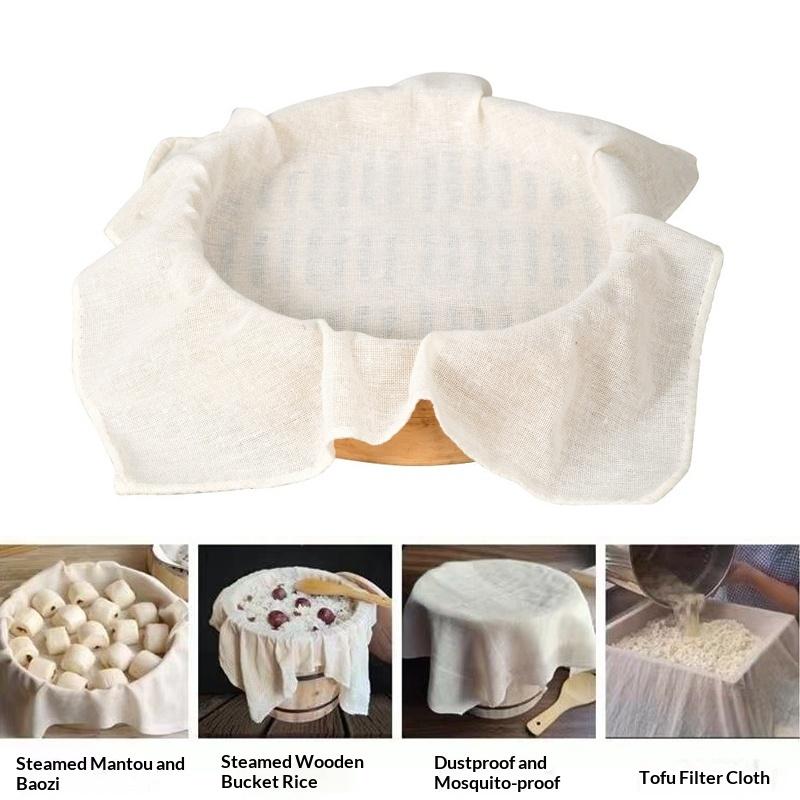 3Pcs Round Pure Cotton Steamer - Kitchen Baking Mat 评论和价格