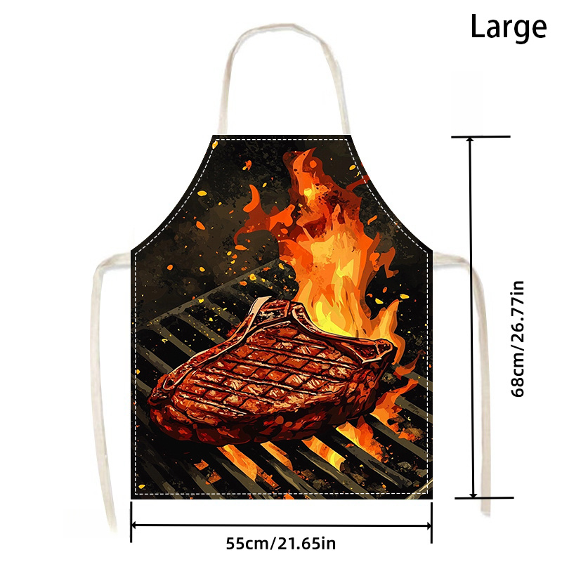 1pc BBQ Steak Apron with Flame - Kitchen Baking Gift Ideas 评论和价格