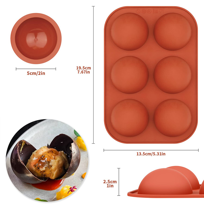 6 Cavities Semicircle Silicone - Kitchen Baking Utensils 评论和价格