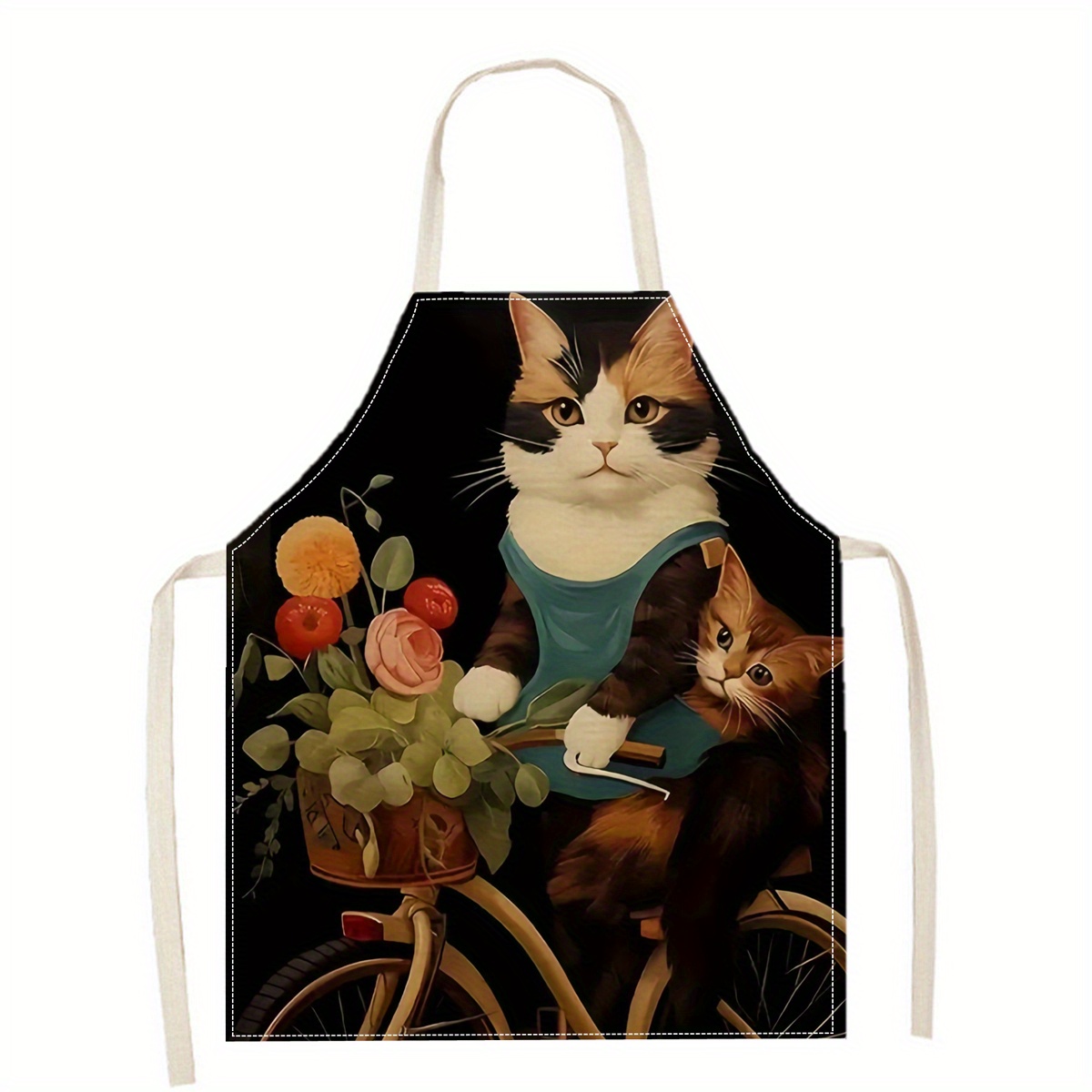 Linen Apron Funny Cat Sunglass - Kitchen Baking Gift Ideas 评论和价格