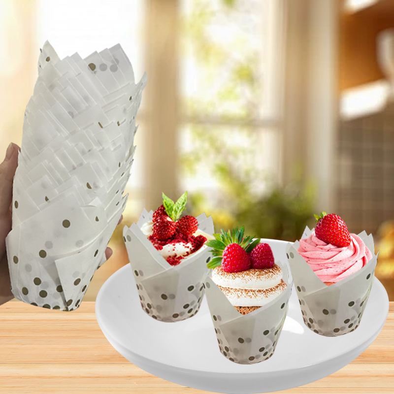 50Pcs/100Pcs Gold Dot Tulip Ca - Kitchen Baking Mat 评论和价格